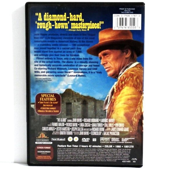 THE ALAMO DVD 1960 Widescreen, John Wayne, Richard Widmark, Laurence Harvey - Picture 2 of 5